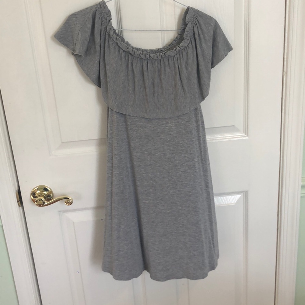 Abercrombie Off the Shoulder Grey T Shirt Dress